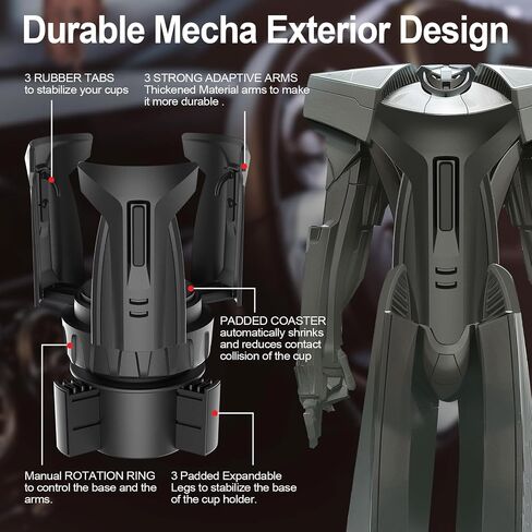 Car Cup Holder Expander, Automatic Large Water Bottles Holder for Yeti, Hydro Flask, Nalgene, Stanley, Owala 28/32/45/50 oz Travel Tumbler & Coffee Mug, Adjustable Arms & Base Insert Cars Accessories in Kuwait