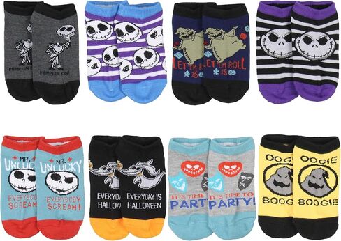 Disney Nightmare Before Christmas Boy's Jack Skellington Zero Oogie Boogie Mix and Match 8 Pair Ankle Socks in Saudi Arabia