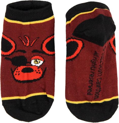 Bioworld Five Nights at Freddy's Kids Character Designs No-Shoe Ankle Socks 4 Pairs, 10-4 in Saudi Arabia