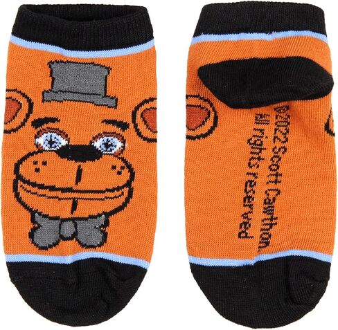 Bioworld Five Nights at Freddy's Kids Character Designs No-Shoe Ankle Socks 4 Pairs, 10-4 in Saudi Arabia