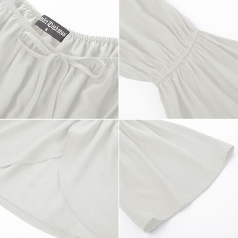 Scarlet Darkness Renaissance Shirt Women Off Shoulder Bell Sleeve Tops Pirate Peasant Blouse in Kuwait