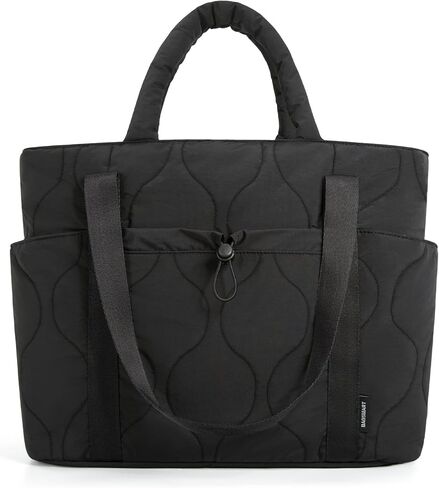 BAGSMART Puffer Tote Bag for Women, Quilted Travel Tote Bag for Work, Large Lightweight Travel Bags with Zipper in Saudi Arabia