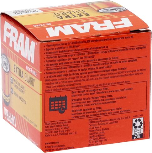 فرام إكسترا جارد PH6607، فلتر الزيت الدوار بفاصل 10 كيلو ميل، أسود in Kuwait