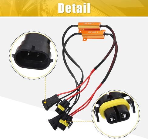 X AUTOHAUX 2pcs H11/H9/H8 LED Car Headlight Canbus Decoder Error Free Warning Resistors Decoder Replacement Anti Flicker Resistor in Saudi Arabia