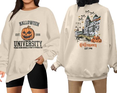 Halloween Sweatshirts for Women Halloweentown University T Shirt Funny Party Spooky Academy Pullover Sweatshirt in Saudi Arabia