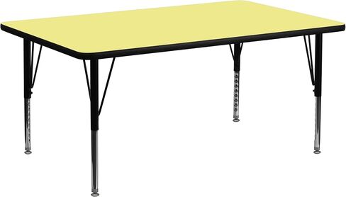 Flash Furniture 30''W x 72''L Rectangular Oak Thermal Laminate Activity Table - Height Adjustable Short Legs in Saudi Arabia
