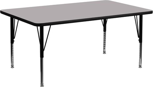Flash Furniture 30''W x 72''L Rectangular Oak Thermal Laminate Activity Table - Height Adjustable Short Legs in Saudi Arabia