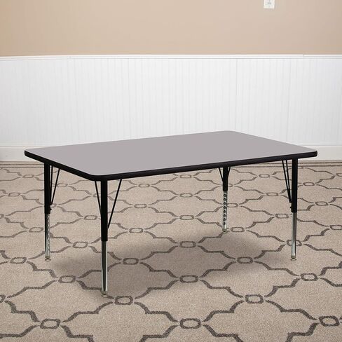 Flash Furniture 30''W x 72''L Rectangular Oak Thermal Laminate Activity Table - Height Adjustable Short Legs in Saudi Arabia