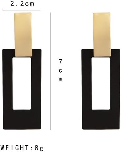 MIGUO STORE Boho Unique Fashion Personality Black White Triangle Drop Oil Dangle Drop Earrings Elegant Geometry Charm Drop Earrings for Women Girls in Kuwait