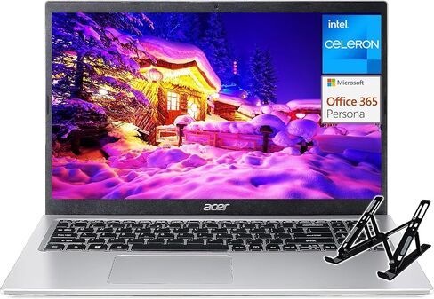 جهاز كمبيوتر محمول acer 2024 الأحدث Aspire 1 Slim Student، شاشة 15.6 بوصة FHD، معالج Intel Celeron ثنائي النواة، ذاكرة وصول عشوائي 12 جيجابايت، 128 جيجابايت eMMC، Microsoft 365 لمدة عام، كمبيوتر محمول للأعمال، رفيع وخفيف، Win 11 Home S in Saudi Arabia