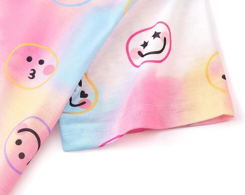 Tebbis Teen/Little Girls Nightgown – Summer Short Sleeves Sleepwear Trendy Tie Dye Spiral Nightdress Pajama Size 6-16 in Saudi Arabia