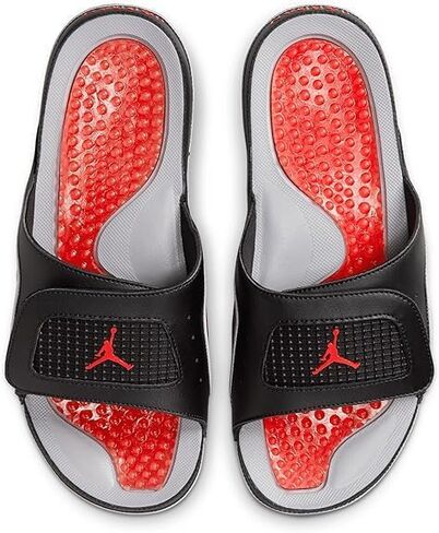 Nike Jordan Hydro 4 Retro Men's Slides (532225-060, Black/Cement Grey/Fire Red) in Saudi Arabia