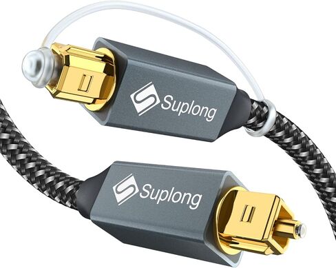 كابل صوت بصري Suplong كابل Toslink صوتي رقمي مطلي بالذهب 24 قيراط لـ [S/PDIF] LG/Samsung/Sony/Philips Sound Bar، التلفزيون الذكي، المسرح المنزلي، PS4، Xbox & Playstation (3.3 قدم، رمادي، 1) in Kuwait