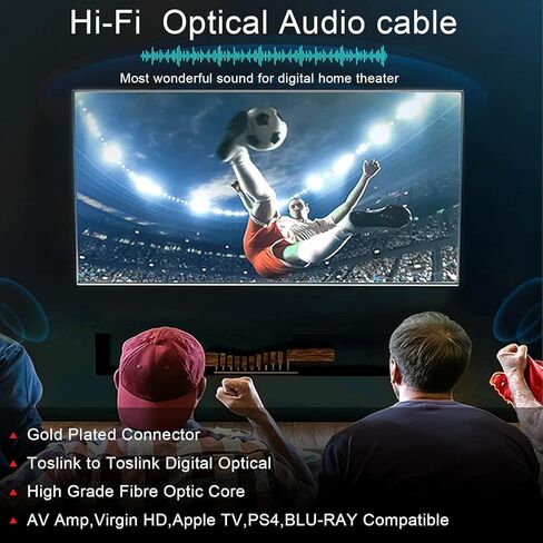 كابل صوت بصري Suplong كابل Toslink صوتي رقمي مطلي بالذهب 24 قيراط لـ [S/PDIF] LG/Samsung/Sony/Philips Sound Bar، التلفزيون الذكي، المسرح المنزلي، PS4، Xbox & Playstation (3.3 قدم، رمادي، 1) in Kuwait