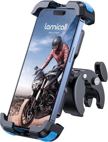 Lamicall Motorcycle Phone Mount, Bike Phone Holder - Upgrade Quick Install Handlebar Clip for Bicycle Scooter, Cell Phone Clamp for iPhone 15 Pro Max / 14/13, Galaxy S10 and More 4.7-6.8" Phone in Kuwait
