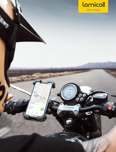Lamicall Motorcycle Phone Mount, Bike Phone Holder - Upgrade Quick Install Handlebar Clip for Bicycle Scooter, Cell Phone Clamp for iPhone 15 Pro Max / 14/13, Galaxy S10 and More 4.7-6.8" Phone in Kuwait