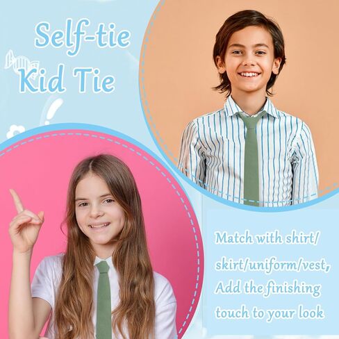 Boys Floral Tie, Kids Cotton Ties 8 10 12 Years, Self-Tie Necktie for Wedding Graduation Uniform School in Saudi Arabia