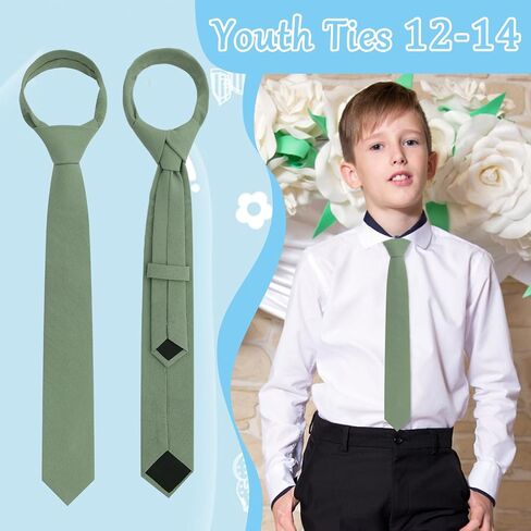 Boys Floral Tie, Kids Cotton Ties 8 10 12 Years, Self-Tie Necktie for Wedding Graduation Uniform School in Saudi Arabia