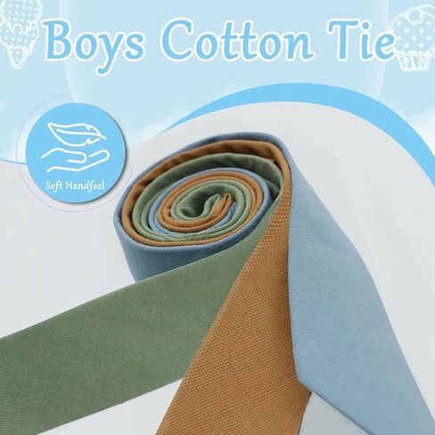 Boys Floral Tie, Kids Cotton Ties 8 10 12 Years, Self-Tie Necktie for Wedding Graduation Uniform School in Saudi Arabia