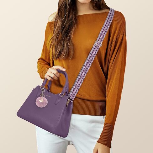 IGOLUMON Women's Top-Handle Handbags Leather Satchel Purses for Women Designer Tote Purse Waterproof Handbag with Pompom Cute in Kuwait