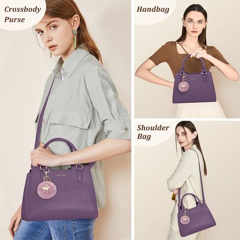 IGOLUMON Women's Top-Handle Handbags Leather Satchel Purses for Women Designer Tote Purse Waterproof Handbag with Pompom Cute in Kuwait