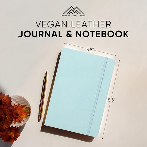 PRODUCTIVITY STORE Leather Notebook & Journal | A5 5" x 8" Hardcover Vegan Leather Notebook With Thick Premium 120gsm Ruled Lined Paper | Notebook For Writers, Executives & Students | Brown in Kuwait