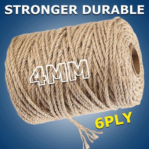 Jute Twine 805FT, Jute Rope for Crafts Gardening Plant Accessories Gift Wrapping, Arts & Crafts Art Packing Material Christmas Twine Bulk Heavy-Duty Wedding Decor (Brown 2MM * 805FEET) in Saudi Arabia