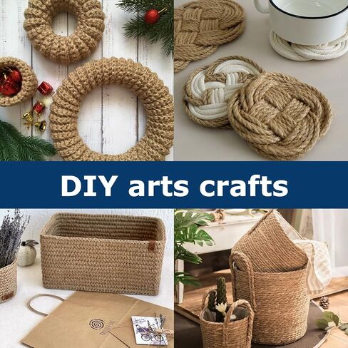 Jute Twine 805FT, Jute Rope for Crafts Gardening Plant Accessories Gift Wrapping, Arts & Crafts Art Packing Material Christmas Twine Bulk Heavy-Duty Wedding Decor (Brown 2MM * 805FEET) in Saudi Arabia
