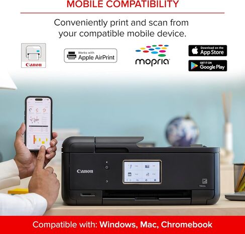 Canon PIXMA TR8620a - All-in-One Printer Home Office|Copier|Scanner|Fax|Auto Document Feeder | Photo, Document | Airprint (R), Android, Black, Works with Alexa in Saudi Arabia