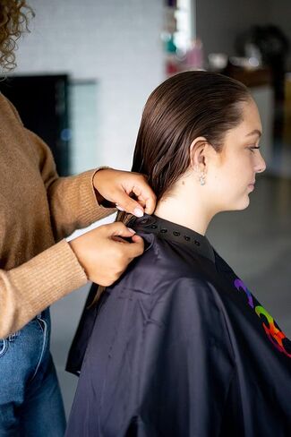 FRAMAR Barber Cape - Hair Cutting Cape with Snap Closure and Rubberized Collar, Haircut Cape in Saudi Arabia