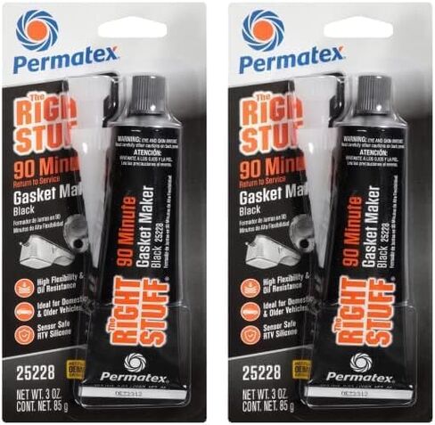 Permatex 82180 Ultra Black الحد الأقصى لمقاومة الزيت RTV صانع حشية السيليكون، جهاز استشعار آمن وغير قابل للتآكل، لتطبيقات مرنة عالية ومقاومة للزيت 3 أونصة in Kuwait
