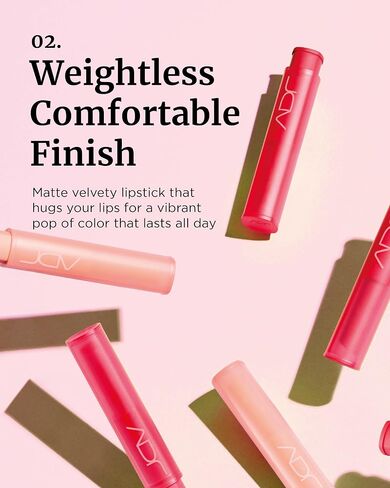 VDL Lip Stain Comfort Slip Lipstick 13, Cafe Romano - Lightweight, Matte, Smooth Lipstick for Effortless Comfort. Vibrant and Long-Lasting Lip Color (0.09 oz) | Korean Skincare in Kuwait