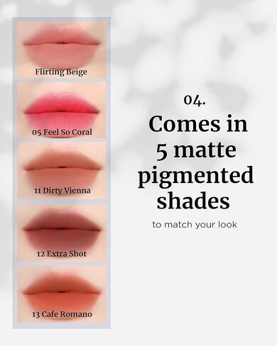 VDL Lip Stain Comfort Slip Lipstick 13, Cafe Romano - Lightweight, Matte, Smooth Lipstick for Effortless Comfort. Vibrant and Long-Lasting Lip Color (0.09 oz) | Korean Skincare in Kuwait