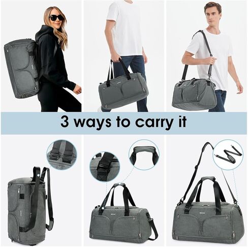 حقيبة رياضية للنساء والرجال حقيبة ظهر رياضية مع جيب مبلل ومقصورة للأحذية وحقيبة سفر واق من المطر مع حقيبة أدوات الزينة وحقيبة عطلة نهاية الأسبوع طوال الليل وحقيبة ظهر باللون الأخضر العسكري in Kuwait