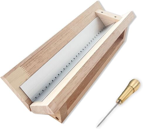 Bookbinding Punching Cradle with Aluminum Piercing Guide, with an Awl and Ruler, Signature Punching Tool Set for Bookbinding Kit, for Book DIY Crafts, Polished Smooth Surface, Easy to Use Guide in Saudi Arabia