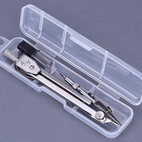 EBOOT Student Geometry Math Set, Drawing Compass and 6 Inch Clear Swing Arm Protractors 180 Degree Math Protractor (Argent, Classic) in Saudi Arabia