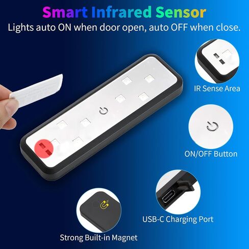 LECART Car Door Lights Projector 7 Colors USB-C Rechargeable Car Door Step Courtesy Welcome Lights Wireless Auto Interior Decoration Lighting Motion Sensor Led Anti-Collision Warning Light 4 Pcs in Saudi Arabia