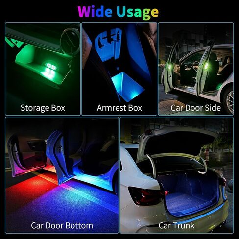 LECART Car Door Lights Projector 7 Colors USB-C Rechargeable Car Door Step Courtesy Welcome Lights Wireless Auto Interior Decoration Lighting Motion Sensor Led Anti-Collision Warning Light 4 Pcs in Saudi Arabia