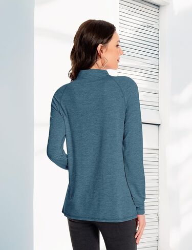 Womens Long Sleeve Workout Shirts 1/4 Zip Quick Dry Golf Polo Shirt Gym Yoga Athletic Tops in Saudi Arabia
