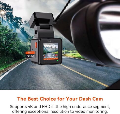 Vantrue 256GB microSDXC UHS-I U3 4K Memory Card with Adapter for Dash Cams | UHS-I U3, 4K UHD video, high speed transfer, monitoring grade, for dash cams, body cams, action cameras, security systems in Kuwait