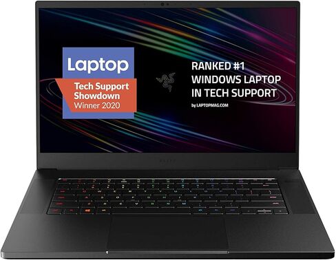 كمبيوتر محمول للألعاب Razer Blade 15 Base 2020: Intel Core i7-10750H 6-Core، NVIDIA GeForce GTX 1660 Ti، 15.6 بوصة FHD 1080p 120 هرتز، 16 جيجابايت ذاكرة وصول عشوائي، 256 جيجابايت SSD، ألومنيوم CNC، إضاءة Chroma RGB، أسود، Windows 10 Home in Kuwait