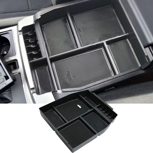 صندوق تخزين مسند الذراع لوحدة التحكم المركزية NA متوافق مع Ford F150 2015 2016 2017 2018 2019 2020 ABS صينية إدراج قفاز منظم، أسود in Kuwait