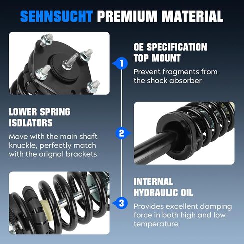 Complete Front and Rear Strut Shock Absorber Fit for Jeep Commander 2006-2010, for Jeep Grand Cherokee 2005-2010, Complete of Hydraulic Front Strut w/Coil Spring Kits Replace for 171377L, 171377R in Saudi Arabia