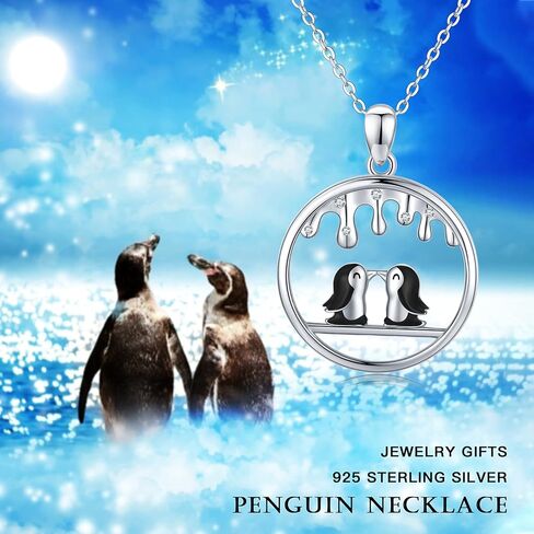 Penguin Necklace 925 Sterling Silver Penguin Necklace of Love Penguin Jewelry Necklace Holiday Gift for Women in Saudi Arabia