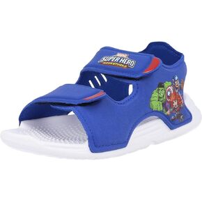 صندل سباحة أديداس C أزرق ملكي/أحمر صناعي 2 US للأطفال الصغار in Kuwait