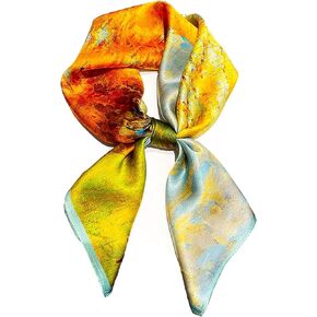 100% mulberry silk Fashion Hair Scarf for Women Lightweight Silk Feeling Square Scarves 26.7x26.7 inches