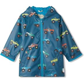 Hatley Boys' Monster Trucks Zip-up Rain Jacket (Toddler/Little Big Kid)