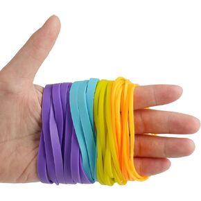 LotFancy Rubber Bands, 1/2 Pound Assorted Size #64#33#19 Colored Rubber Bands Office Supplies
