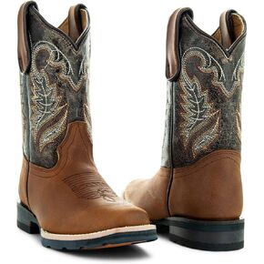Soto Boots Kid's Square Toe Boots, Geniune Leather Kid's Cowboy Boots, Toddler Western Boots, K4003 (, Miel)