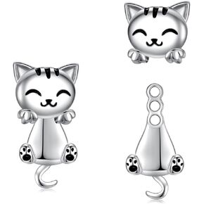 Hypoallergenic Fox/Koala/Cat Stud Earrings for Women 925 Sterling Silver Animal Ear Jacket Earrings Jewelry Gifts for Sensitive Ears